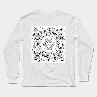 Cat Lovers Pattern Long Sleeve T-Shirt